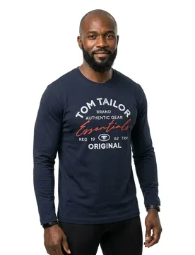 T-shirt à Manches Longues 1037744 Print Sky Captain Blue L - Tom tailor - FashionsVida