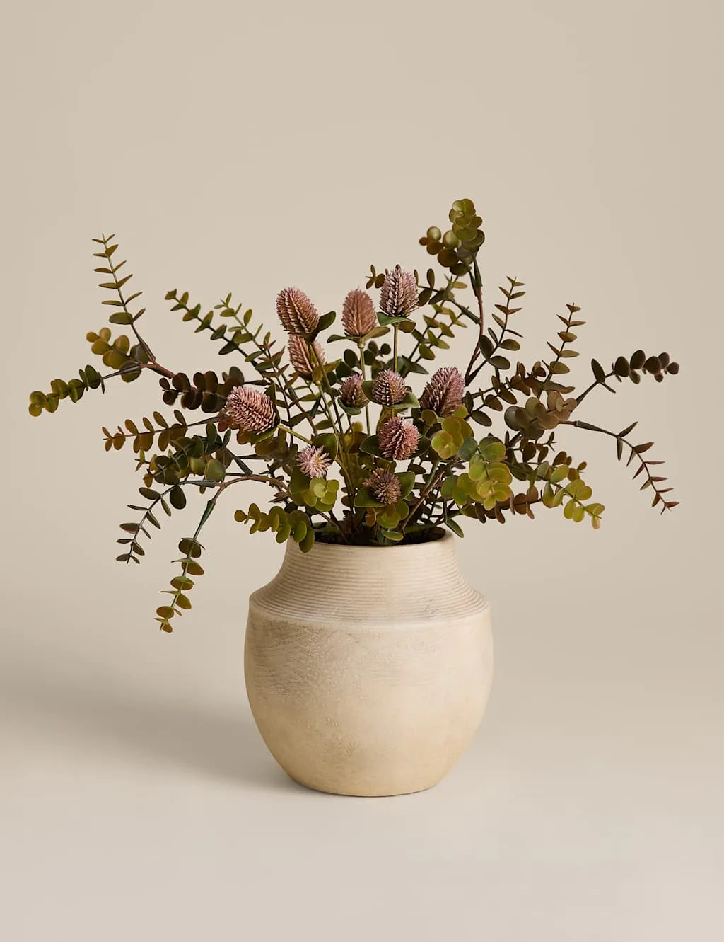 Artificial Medium Dried Thistle Arrangement Neutral - M&S - FashionsVida