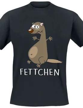 T-Shirt - Fettchen - M bis 5XL - für Männer - Größe XXL - schwarz - Männer - male - Tierisch - FashionsVida