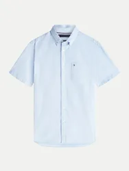 Kurzarm-Hemd in Seersucker-Qualität Blau M