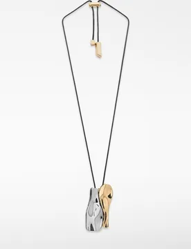 Collar de mujer bicolor con piezas metálicas - Adolfo Dominguez - FashionsVida