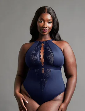 Womens Indulgence Bodysuit - Blue Polyamide - Size Medium - Curvy Kate - FashionsVida