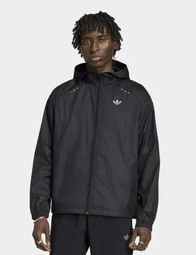 Mens GIACCA A VENTO TECH TREFOIL ESSENTIALS - Nero, nero nero Uomo taglia 2XL - Adidas - FashionsVida