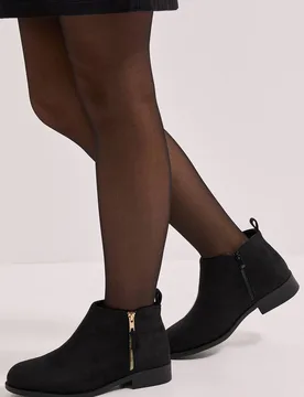 Women's Wide Fit Maddy Side Zip Flat Ankle Boots in Natural Black Size: 3 - Natural Black - Size: 3 - Dorothy perkins - FashionsVida