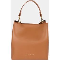 Bolso de mano con logo en piel