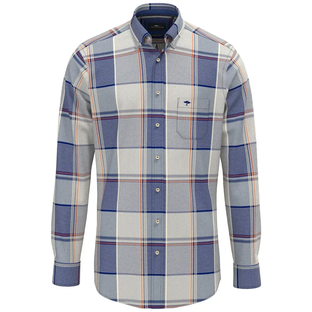 Camicia A Maniche Lunghe 16098680 Ink Blue 3XL - Fynch Hatton - FashionsVida