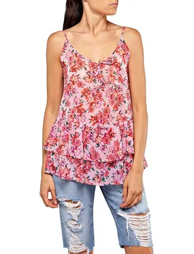 Blusa Senza Maniche W2333.000.72086 Rose / Red / Cyclamen / Green L - Replay - FashionsVida