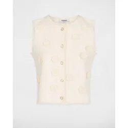 Top de mujer ajustado con escote redondo