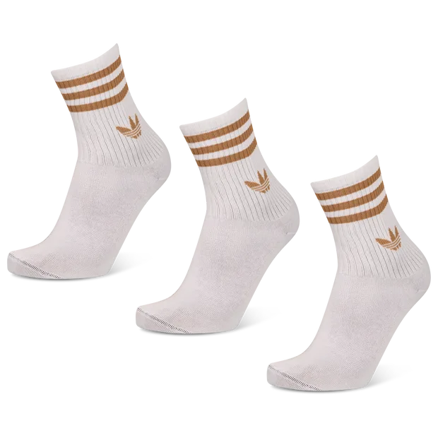 Mid Cut Crew 3 Pack Unisex Socks - White - Size - White - Size: 8.5-10 - Adidas - FashionsVida