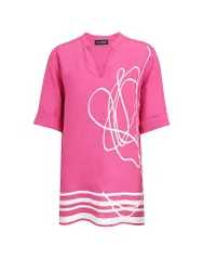 Blusa de lino rosa 52
