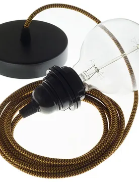 Cables Lampe Suspendue Pendel Pour Abat-jour Rz23 Zigzag 50 Cm Gold / Burgundy / Black One Size - Creative - FashionsVida