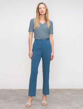 Pantalón de mujer tobillero con nervio delantero - Lasserre - FashionsVida