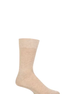 Mens 1 Pair Sensitive Malaga with Pressure Free Top Socks Pebble Melange 8.5-11 Mens - Cream - Size: 8.5-11 Mens - Falke - FashionsVida