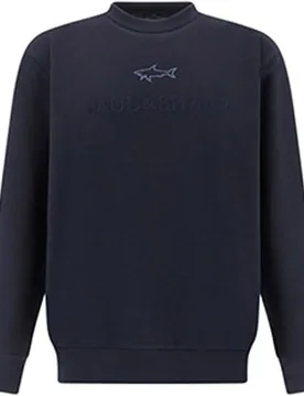 Paul & Shark - Felpa de hombre cuello caja con logo estampado en el pecho - PAUL & SHARK - FashionsVida