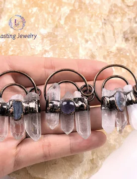 Soldered Bronze Raw Crystal Point Pendants,Antique Copper Amethyst Kyanite Labradorite Charms Vintage Necklace Jewelry - Aliexpress - FashionsVida