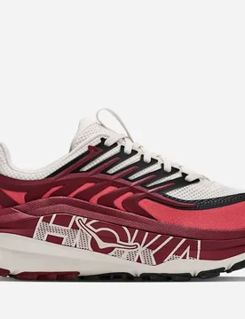 Women's Stinson 8 Trail Shoes in Alabaster/Varsity Burgundy, Size 4 - HOKA - FashionsVida