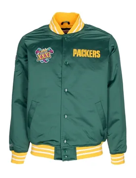 Giubbotto Bomber Uomo Nfl Heavyweight Satin Jacket Grepac Original Team Colors - Mitchell & Ness - FashionsVida