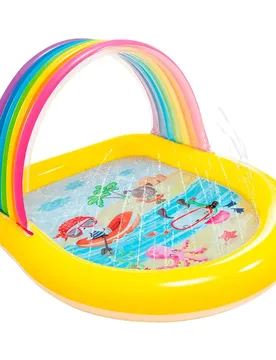 Rainbow Children´s With Canopy And Sprinkler Pool Multi 130 x 147 x 86 cm unisex - Intex - FashionsVida