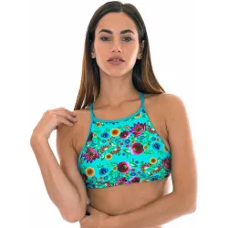 Top de bikini estampado