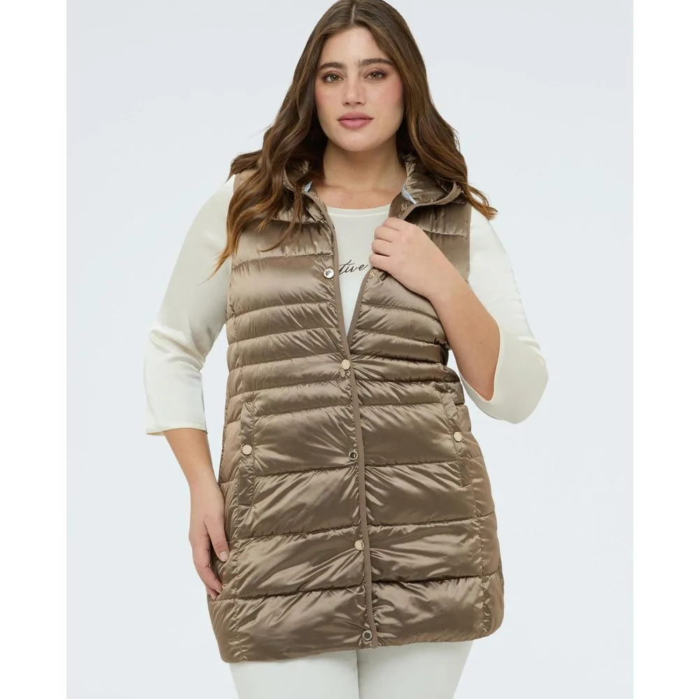 Chaleco de mujer acolchado con capucha - Fiorella Rubino - FashionsVida