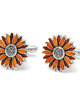 TOMYE Cufflinks for Men, XK24014 Cute Sunflower Art Design Silver Color Copper Dress Shirt Cuff Links Jewelry Gift for Dad - Aliexpress - FashionsVida
