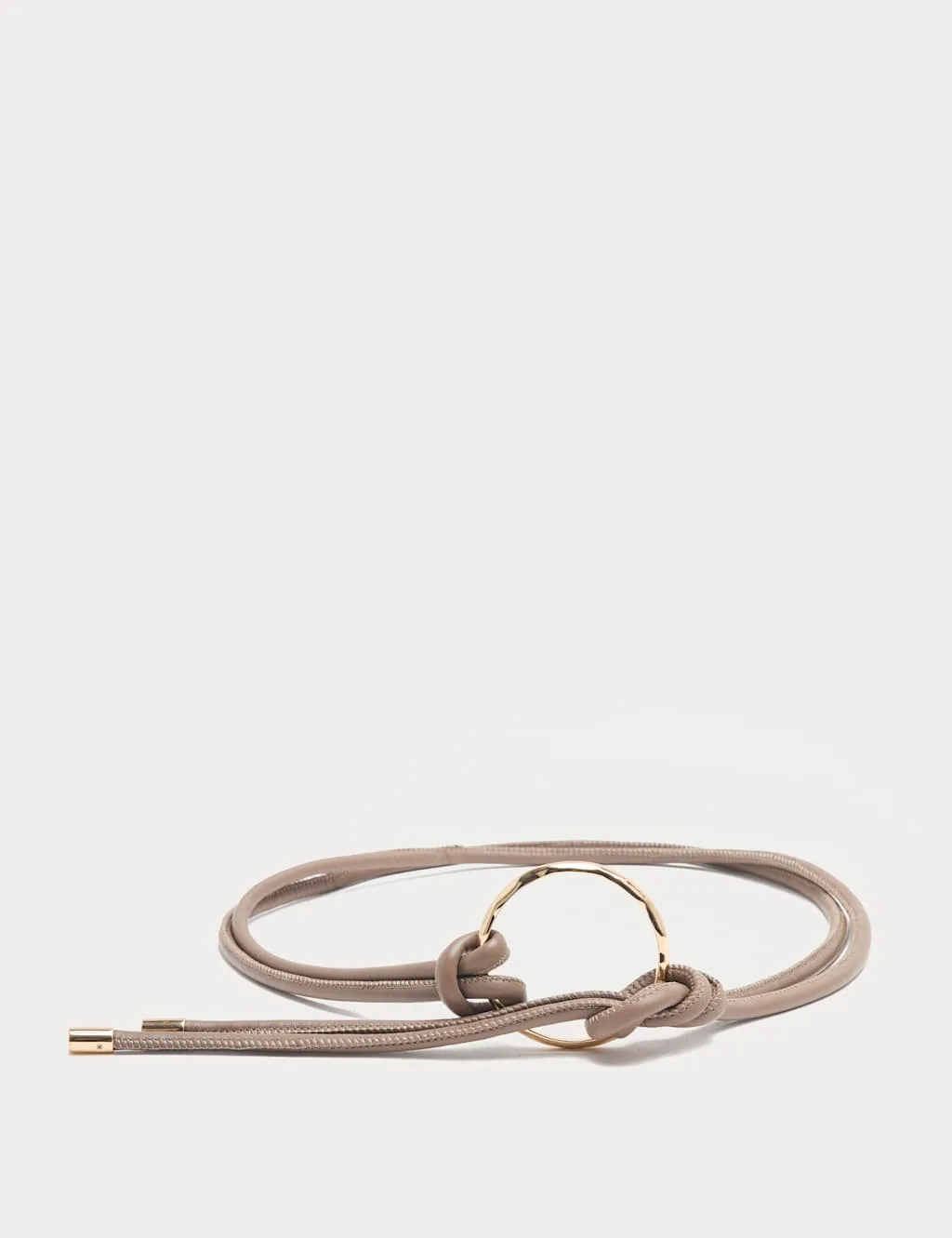 M&S Leather Rope Belt Mocha female - M&S - FashionsVida