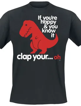 T-Shirt - Sad T-Rex - S bis 5XL - für Männer - Größe 5XL - schwarz - Männer - male - Goodie Two Sleeves - FashionsVida