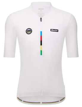 Maglia A Maniche Corte Uci World Champion Mondo 2025 White - Santini - FashionsVida