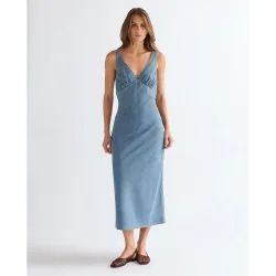 Vestido vaquero midi sin mangas