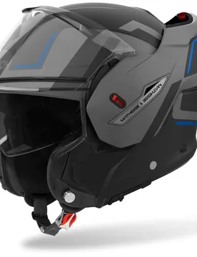 Casco Moto Modulare P/J MATHISSE 2 GENIUS Blu Opaco taglia XS - Airoh - FashionsVida