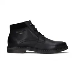 Mens Black Leather Lace-Up Chukka Ankle Boots - Rigalo Evo - Size Eu 46