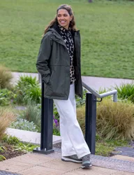 Brielly Waterproof Insulated Hooded Raincoat Khaki female