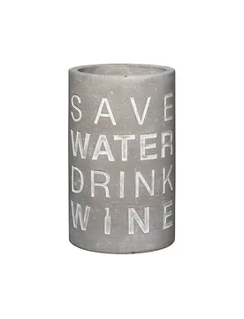 Flaschenkühler aus Beton 21cm Save Water - Drink Wine grigio - Raeder - FashionsVida