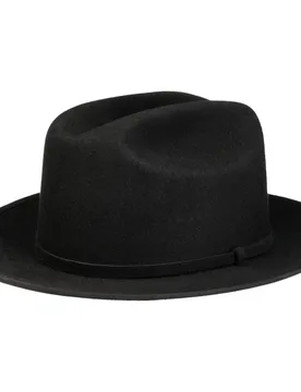 Cattleman Round Western Wool Hat by - black - Size: S (54-55 cm) - JJ Hats - FashionsVida