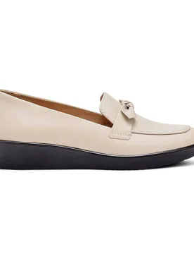 Women's 'Amber' Wedge Loafers in Light Sand Size: 6 - Light Sand - Size: 6 - Hotter - FashionsVida