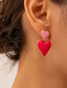 Uworld Fashion Pink Romantic Interpretation Sweet Heart Drop Stainless Steel Charm Jewelry for Women Gift aretes de mujer - Aliexpress - FashionsVida