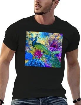 Peacock Elegant Art Design With Luxurious Flowers T-Shirt Outdoor Working T-Shirt - Aliexpress - FashionsVida