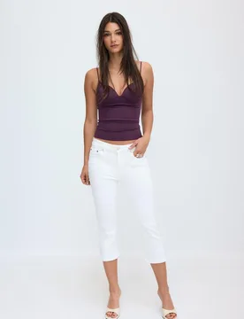 Top im Burlesque-Look Dunkles Purpurrot L - Stradivarius - FashionsVida
