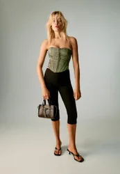 Korsett mit Schnürung Khaki XS