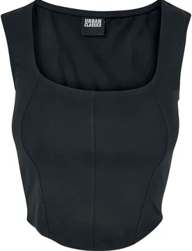 Top - Ladies Short Corsage Top - M bis 4XL - für Damen - Größe 4XL - schwarz - Frauen - female - Urban classics - FashionsVida