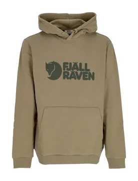 FJALLRAVEN Felpa Cappuccio Uomo Logo Hoodie Light Olive - Fjällräven - FashionsVida