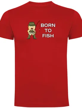 Born To Fish Short Sleeve T-shirt Red 3XL Men - Kruskis - FashionsVida