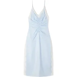 Vestido midi satinado fruncido