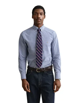 Camicia A Maniche Lunghe 3000150 Regular Fit College Blue 2XL - Gant - FashionsVida