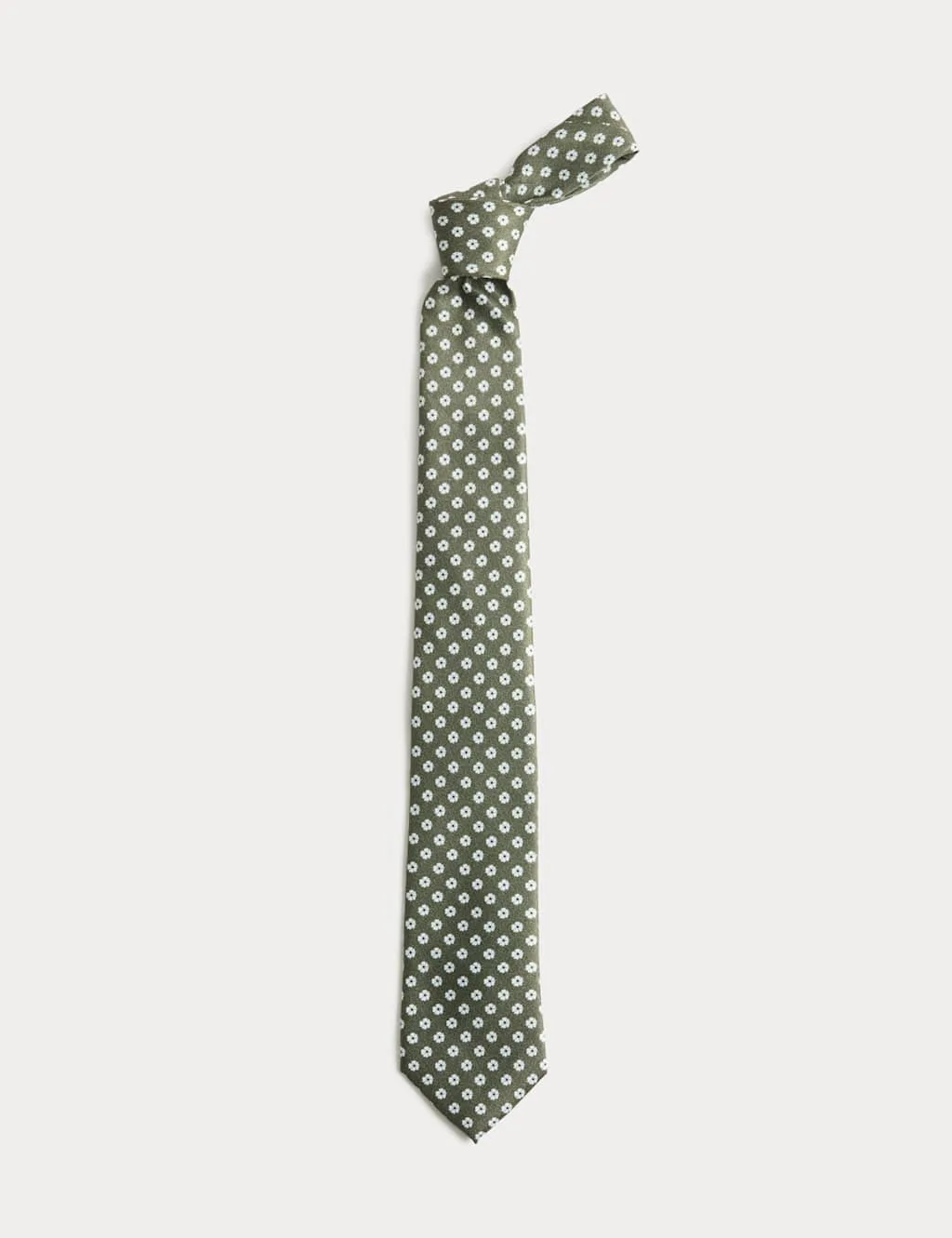 M&S Floral Printed Tie Green male - M&S - FashionsVida