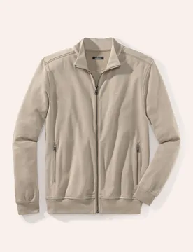 Freizeitjacke Easycare, normale Größen#untersetzte Größen, Farbe Beige, 27, weicher Baumwollmix formstabil und pflegeleicht Herren - Walbusch - FashionsVida