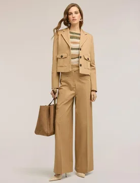 Pantalones de mujer palazzo con cintura alta talle alto - Motivi - FashionsVida