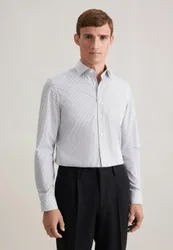 Slim Business Hemd Druck Grau 39