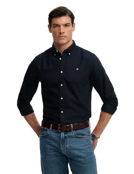 Camicia A Maniche Lunghe Preppy Oxford Eclipse Navy 2XL - Superdry - FashionsVida