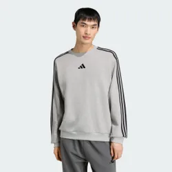 Felpa Essentials 3 strisce French Terry M Medium Grey Heather / White